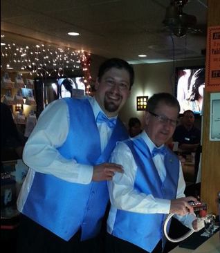 Left to right: ER John Weber and Member Gerry Meyer as the 577 Lodge GUEST BARTENDERS helped raise – along with over 300 Lodge donating members and families and friends of Autism Speaks – $2,360.