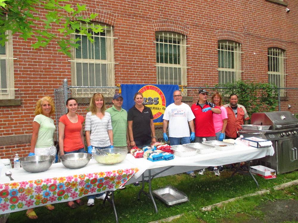 Hartford CT Elks used their Elks National Foundation Beacon Grant to host a cookout for the Mercy Housing and Shelter residents and workers.  June 2014