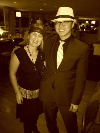 Stephanie & Bryan in theme for the Roaring 20s birthday and benefit party