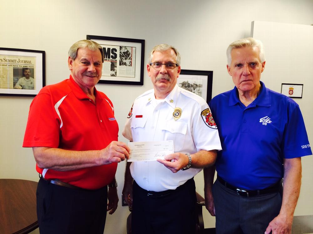 As part of the ENF Gratitude Grant, Elks 98 made a $500 donation to the Pleasant Hill Fire Dept.