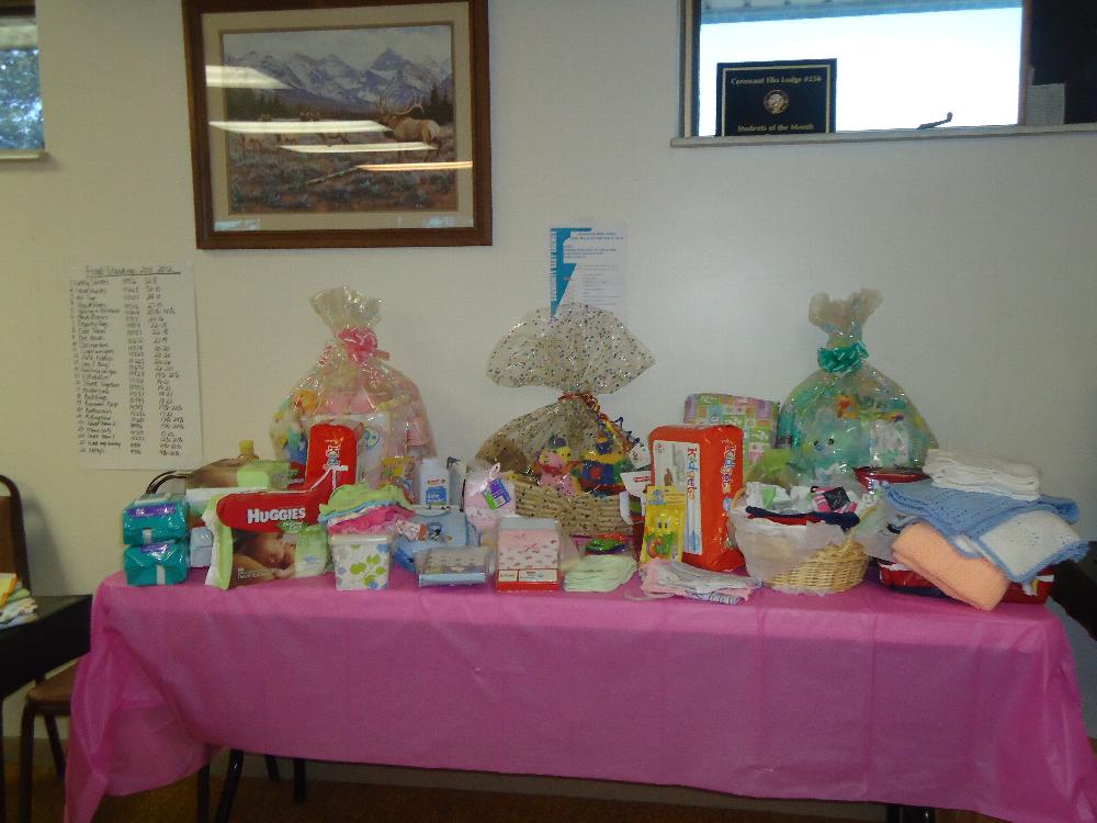 Elks #256 Community Baby Shower Donations to help families in need.