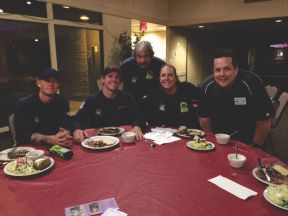 One of our Phoenix Fire Stations 37 enjoying a steak with our Loyal Knight Thom Strupp