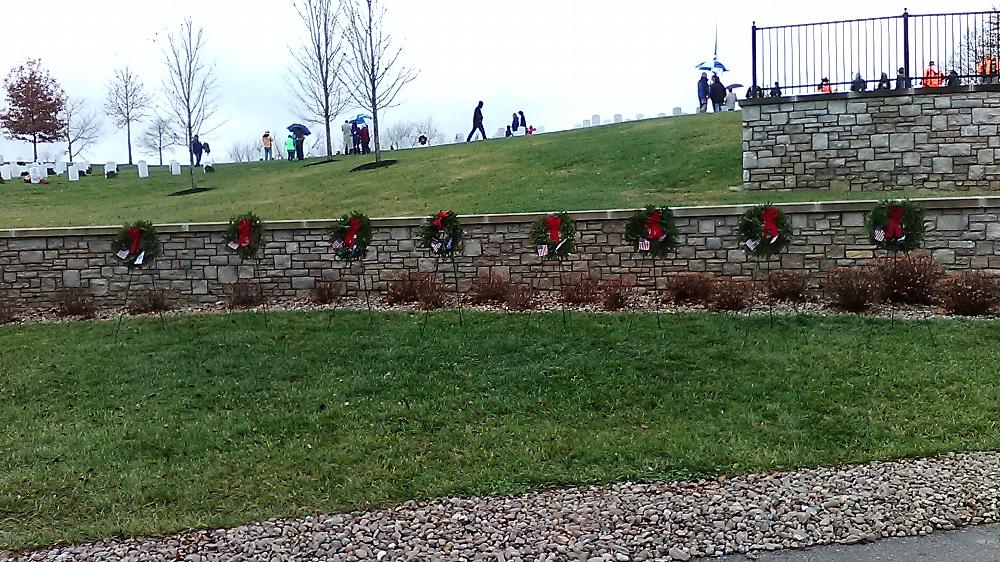 CAMP NELSON DURING THE WREATH ACROSS AMERICA CEREMONY WHICH THE LODGE DONATED WREATHS TO PUT ON THE GRAVES FOR REMEMBRANCE 2018
