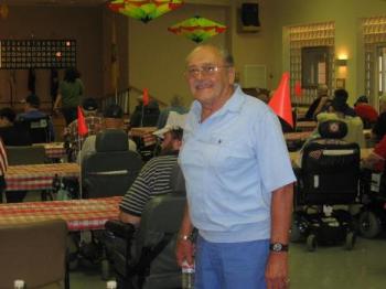 Veterans Committee Chairperson, George Cooper, hard at work. #580 Bingo Nite with the Veterans. 7/20/10