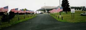 DRIVEWAY WITH FLAGS