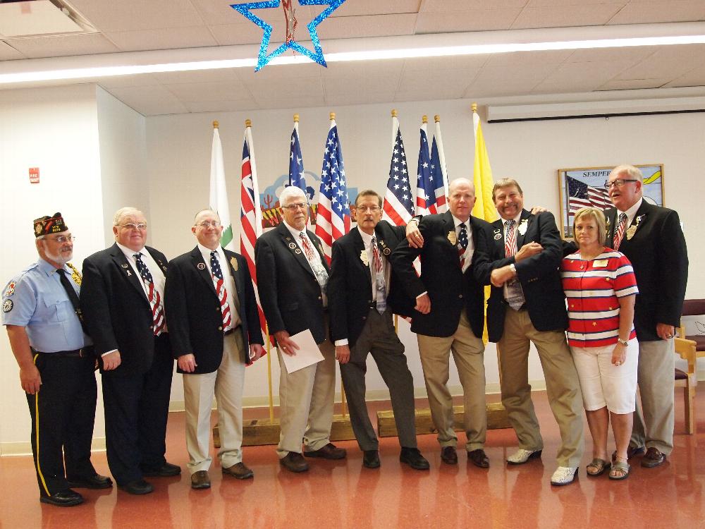 What a crew!  State President Dr. Dennis and 1st Lady Jeanette Gerleman and State Officers at 2015 Flag Day ceremony at LaSalle Veterans Home.