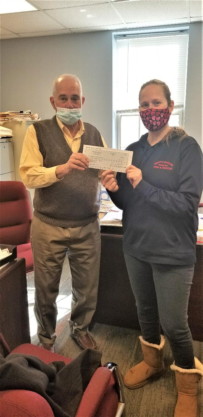 For the fraternal year 2020-2021, Weehawken Elks Lodge No. 1456, donated their Gratitude Grant to the Weehawken Volunteer First Aid Squad, to purchase PPE for its members.

Pictured are: Lodge Member and President of The WVFAS Jeff Welz and Kimberley Kingsbury, PDD