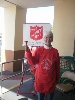 One of our own helping out the Salvation Army.  Donna Barnhart standing in front of Publix.
