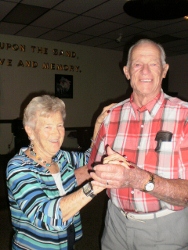  
Sebring Elks #1529 is a great place for members to celebrate birthdays with friends. Pictured here is Jim Hutchison & wife Helen, dancing to the music of Allen Warchak on his 97th birthday. On this special night, there were 96 people there to wish him Happy Birthday!