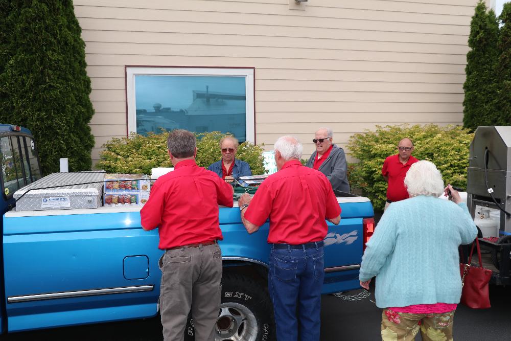 Loading Food and Equipment for the BBQ Hamburger social at Pine Square in downtown Mount Vernon, Washington.