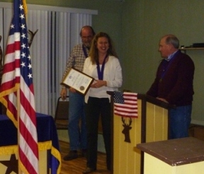 Allison Taylor was selected by Joe Leming, Exalted Ruler, as 2010 Officer of the Year for performing the duties of her office as secretary with dedication, honesty & integrity.