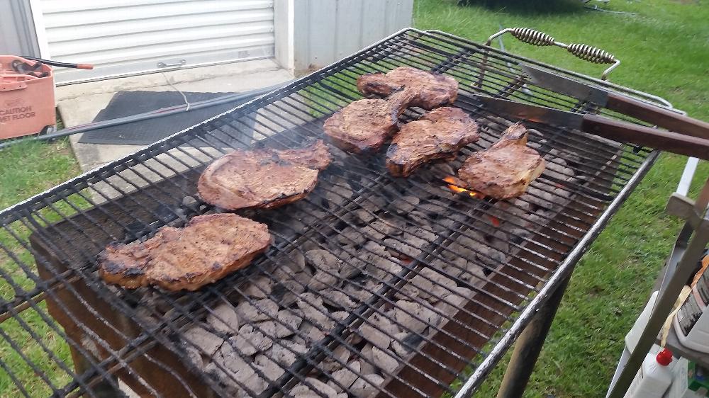 grilling steaks ... 2nd Friday Steak Night