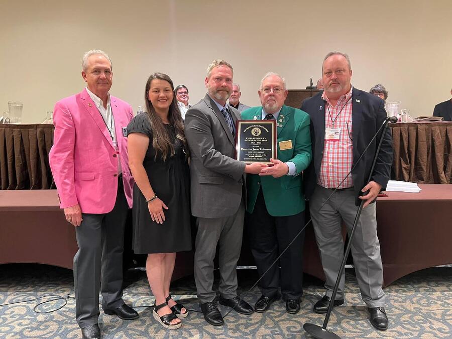 Piker Penn, Calhoun Lodge's Treasurer, also serves as Georgia Elks Association Public Safety Officer Committee Chairman where he recently presented Detective Jason Robinson of the Dalton PD the Public Safety Officer of the Year Award.