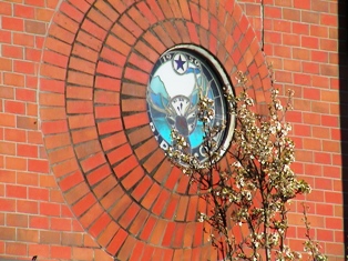 Stained Glass Window on front of Lodge #1950