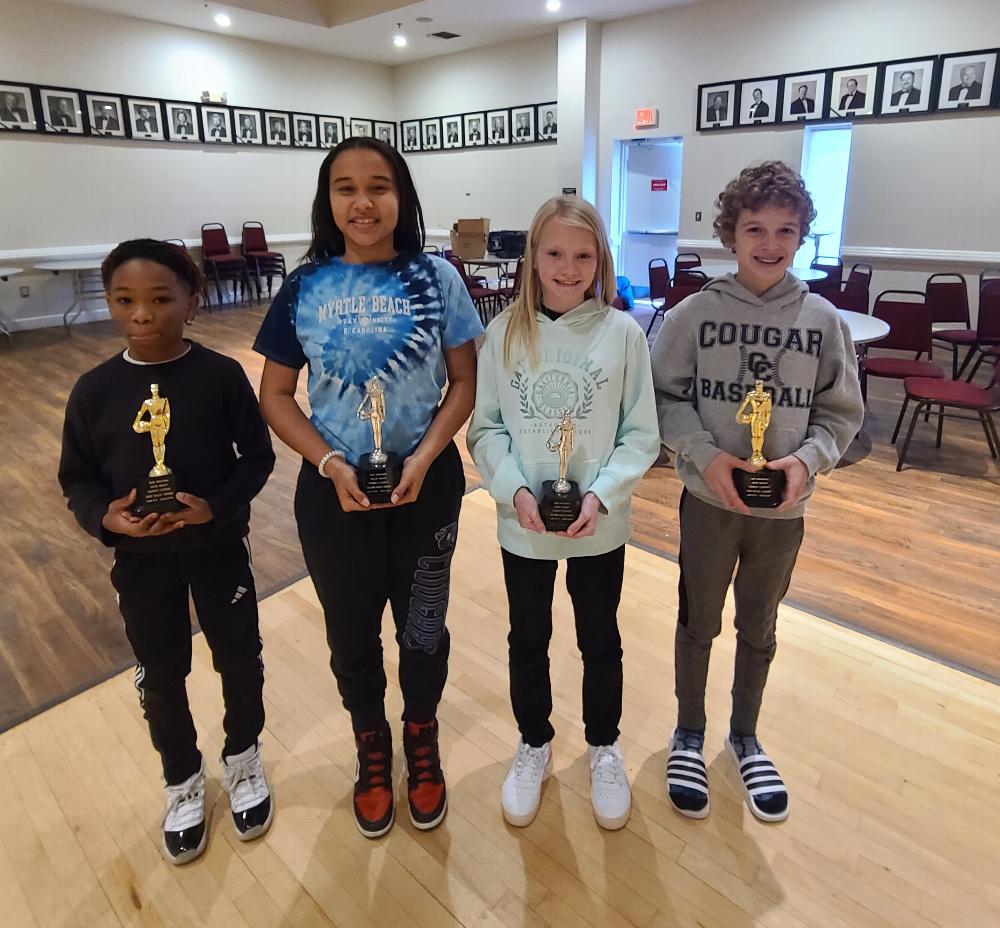 Report on the Hoop Shoot today. The Walterboro Elks Lodge # 1988 had a great showing today.
The first-place winners were:
Boys 8-9 division: Jamiir Koger
Boys 12-13 division” Sam Witkin
The Second-place winners were:
Girls 10-11 division: Ava McDonald
Girls 12-13 division: Allyson Scott
I want to Thank the parents and all the Lodge members who went to Charleston to support these Kids. Everyone showed great Sportsmanship.
Jamiir and Sam will compete in the State Hoop Shoot in Orangeburg on the 3rd of March 2024
Again, Thanks
Angus Patterson