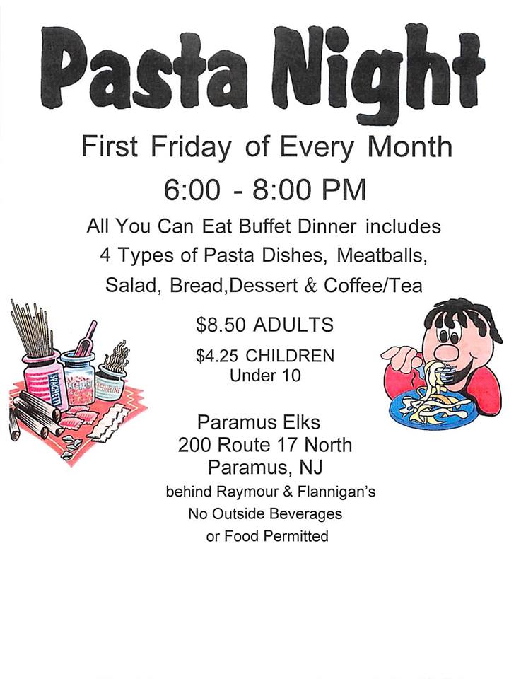 Pasta Night Every 1st Friday of the Month