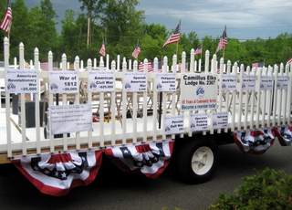 The float is ready to go. Members walk or ride on the float to participate in the Memorial Day Parade. Following the parade,the Lodge holds a chicken BBQ. 5/19