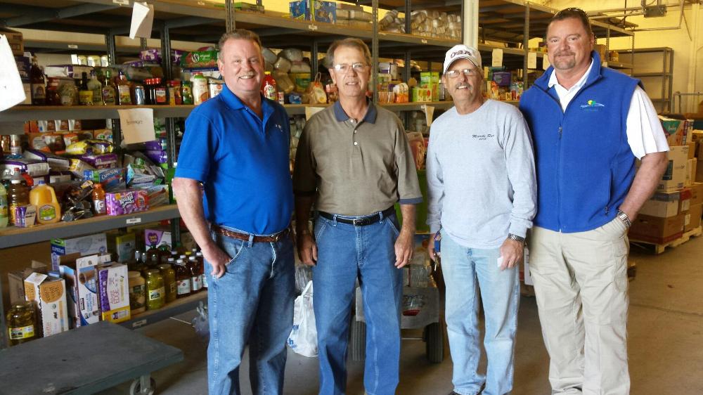 Nov, 2016. Brother George Tenzca (2nd right) took 2 pallets of donated Cleaning supplies in his camper to elks lodges in Lumberton NC to help with the flood recovery. Elks Care, Elks Share