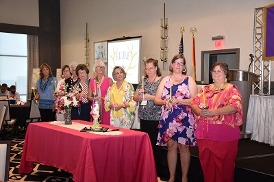 Laura Sardella (Second on Right) from MI Elks #2650 being installed as VP of FLOE 2021-2022. 