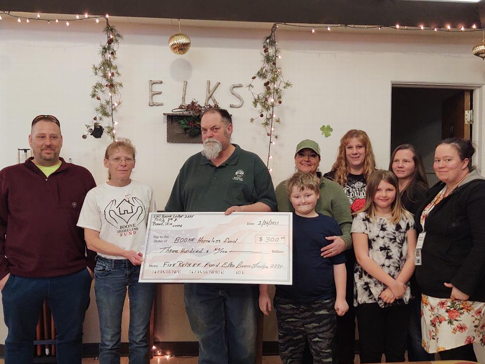 Boone Homeless Fund Present with Check