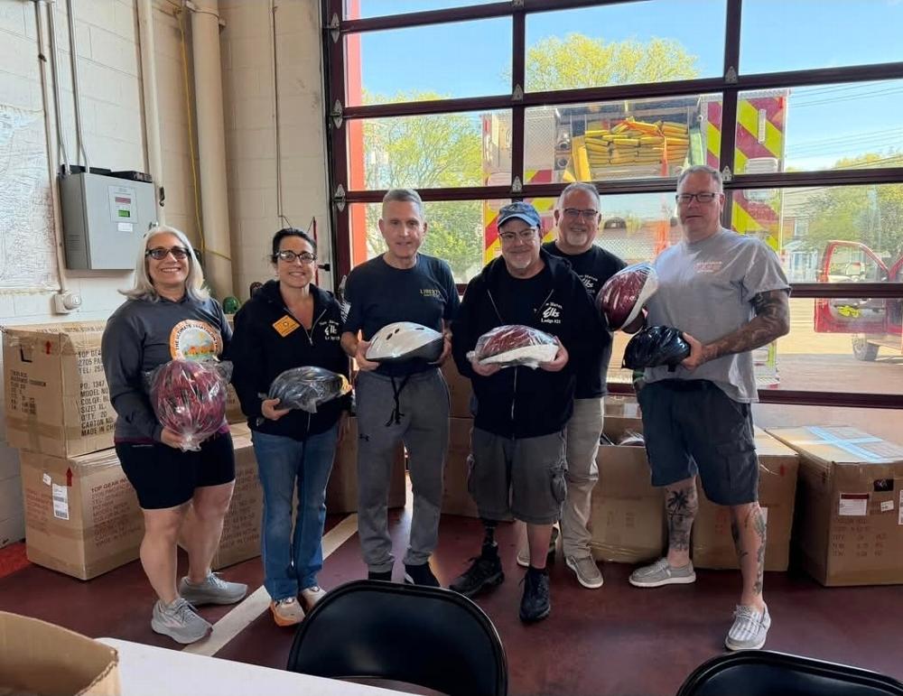 On May 16, 2025 New haven Elks Lodge #25 held a bicycle safety event at North Haven Fire Department headquarters. Bicycle helmets secure through CT Elks Child Safety commission were distributed to North Haven elementary school students .
