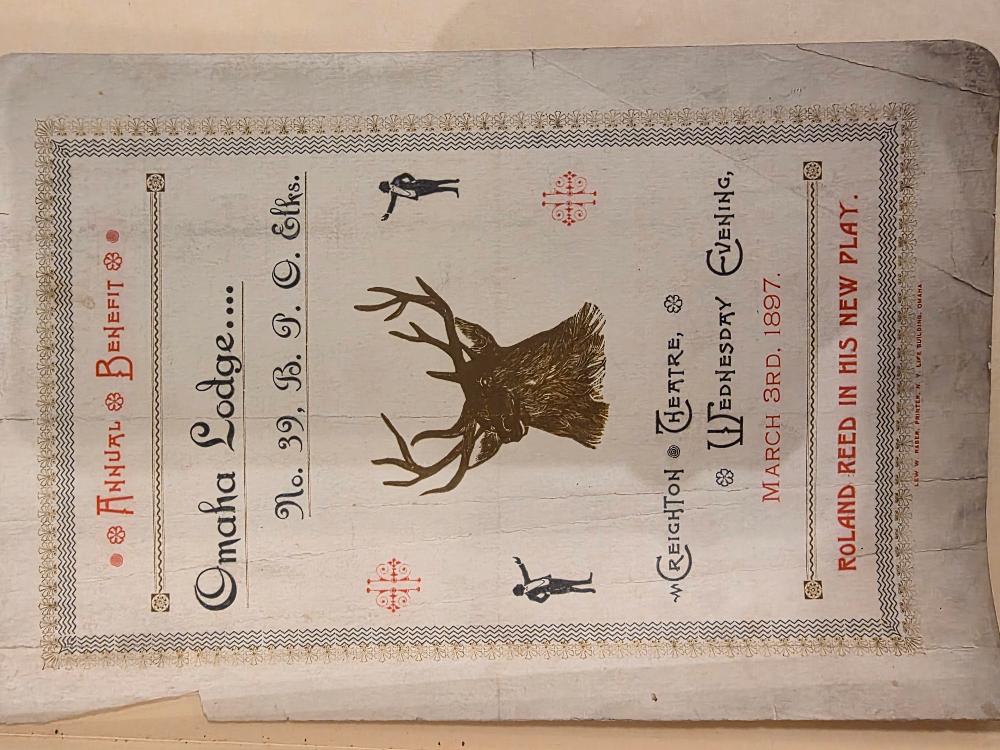 Omaha Elks Annual Benefit at the Creighton Theatre March 3rd, 1897