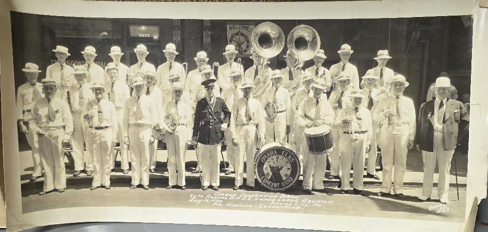 Omaha Elks Concert Band at the B.P.O.E Grand Lodge Reunion.
Kansas City, MO July 19, 1934