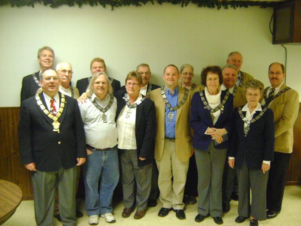 2014-2015 Dayton Elks Lodge 58 Officers

Back Row: Jim Blackshire, Leading Knight; Keith Parsons, Esquire; Chuck Holthaus, Lecturing Knight; Walt Kassick, Organist; Pam Shaw, Secretary; Don Hart, Inner Guard; Clark Wylie, Loyal Knight; and Mike Iddings, Tiler.

Front Row: Kevin Malloy, Exaulted Ruler; Morris McDaniel, Trustee; Pat Jones, Treasurer; Jeremy McDaniel, Trustee; Jackie Paugh, Chaplain; and Barb Brusaw, Trustee.