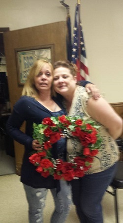 Winners Debi Evens & Denise Wadlinger at the Lodge Kentucky Derby party, 2016. 