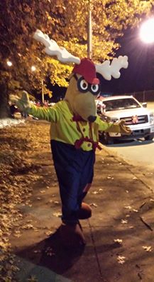 Lodge mascot in the New Castle Light-Up Night parade.