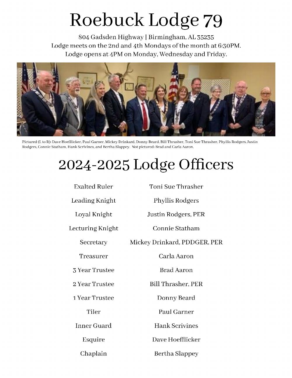 Meet the lodge officers!