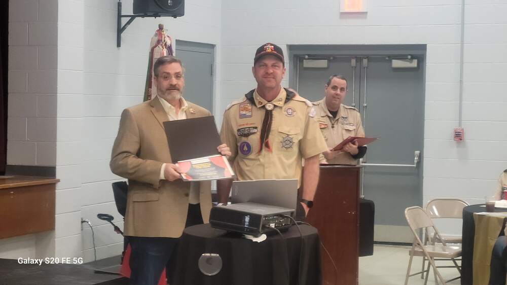 ER Dave Little accepting Boy Scout Award for Elks