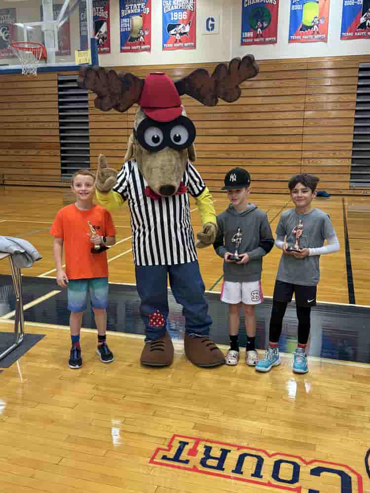 Hoop Shoot Contestants with Elroy Elk