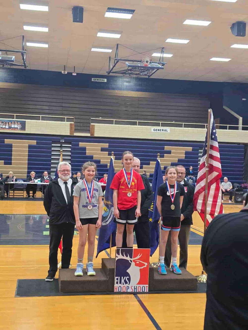 Adelaide McBride wins second place at Regional Hoop Shoot in Niles, MI