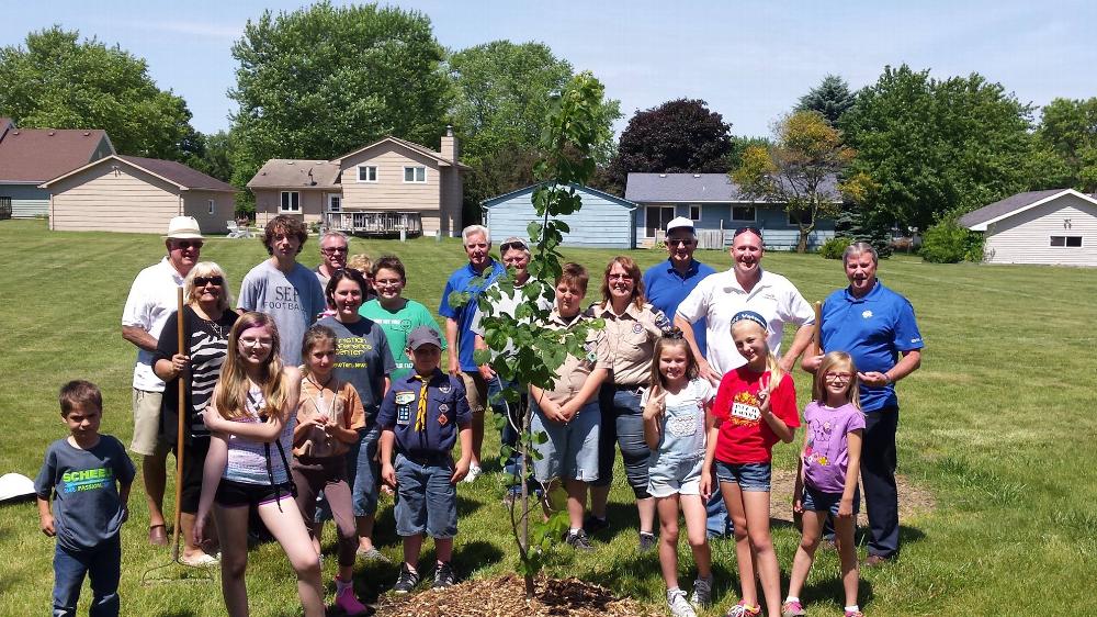 Members of Elks 98 spearheaded a tree planting project using the ENF Beacon Grant at a Pleasant Hill park.