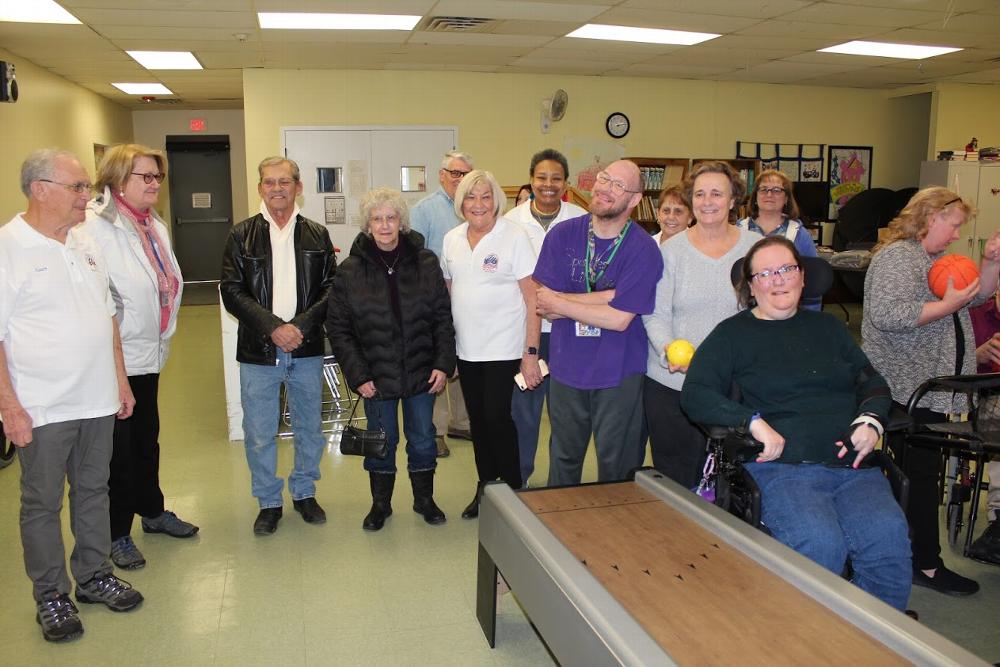 Our Lodge donated a Bowling Machine, Air Hockey Table, weighted blankets and art supplies with the Gratitude Grant to the Saratoga Bridges Organization.