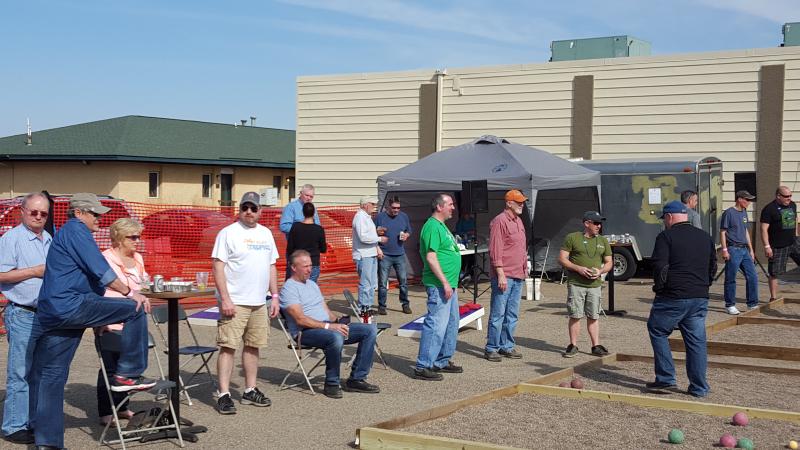 Teams competing at our annual March Bocce Ball Tournament.  