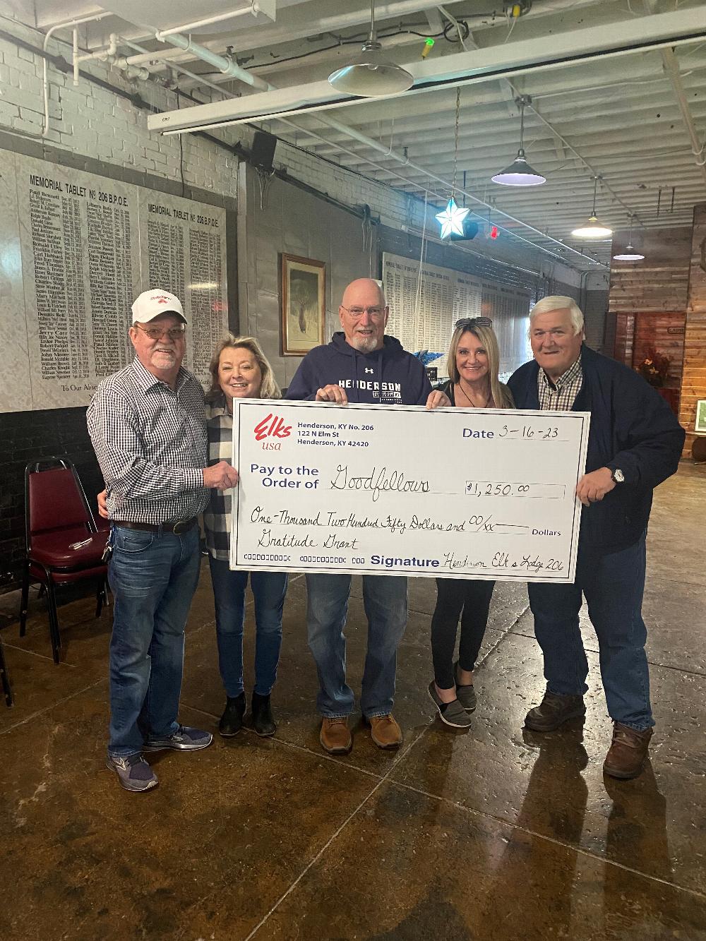 Goodfellows Grant donation 2023