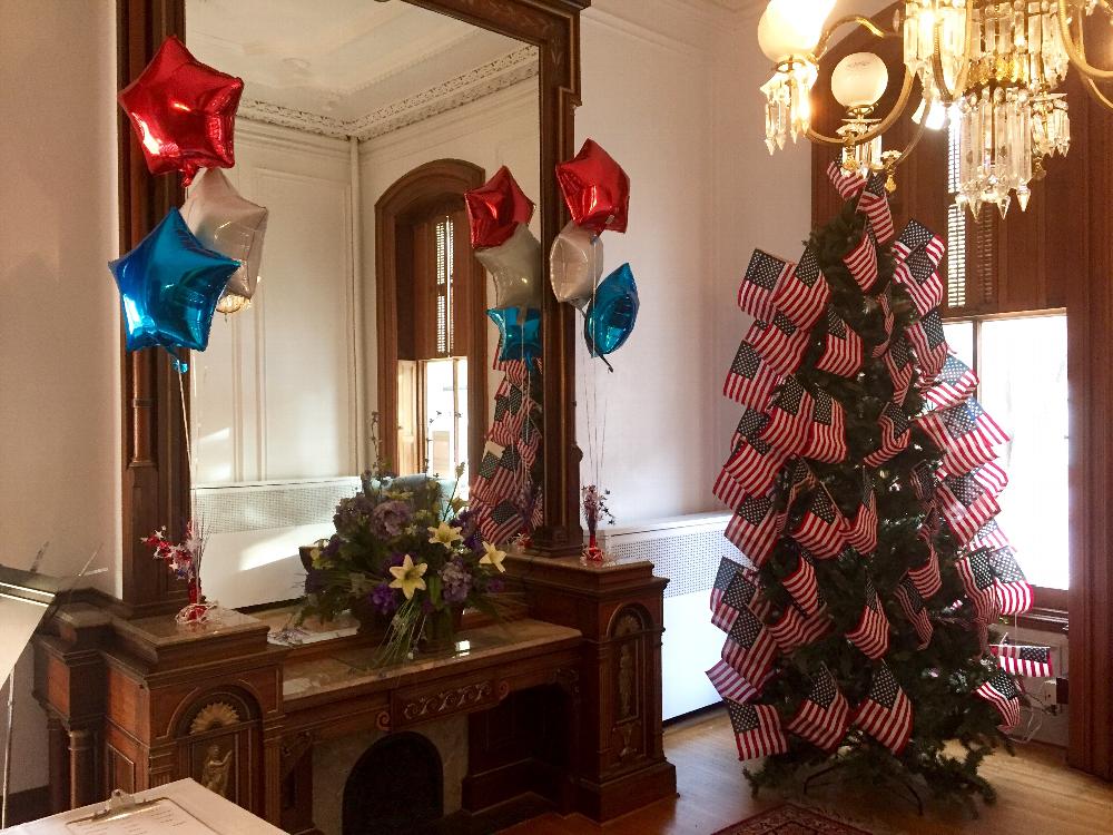 Veterans had their picture taken in front of the Flag tree.  Each Veteran will receive a complimentary portrait.