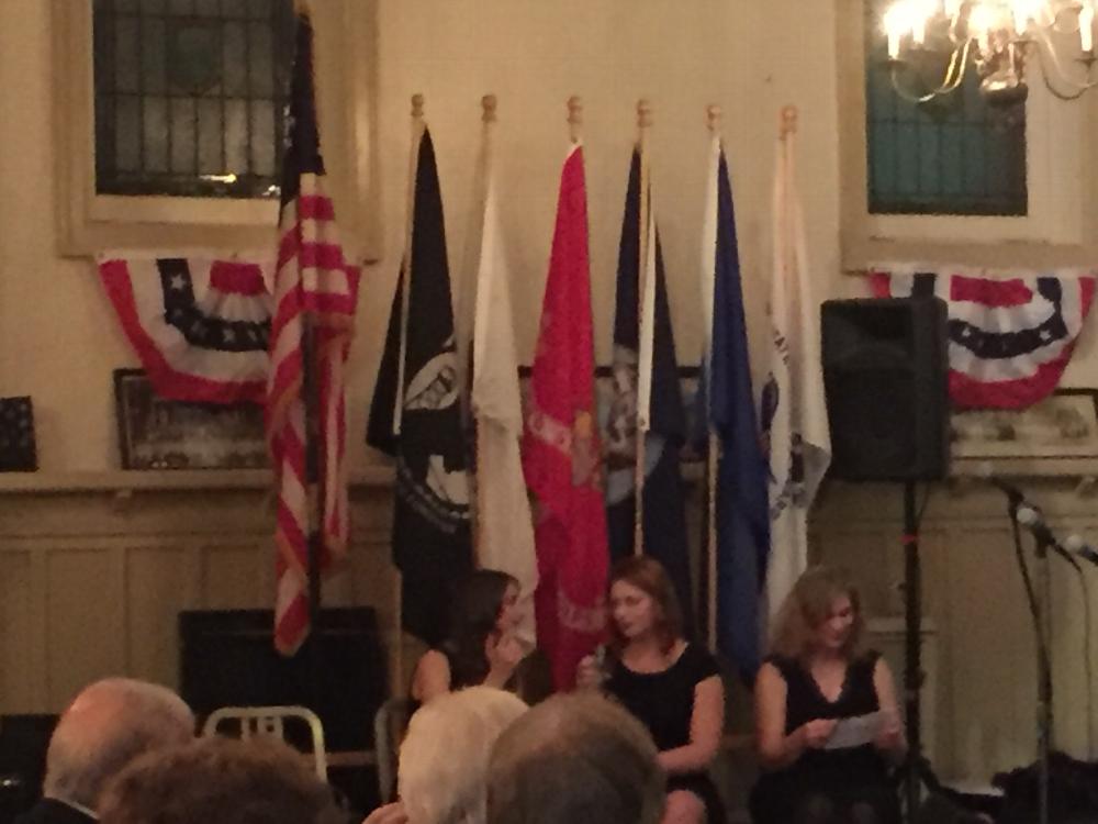 The musical part of the program opened with the Unforgettable Big Band playing the song for each branch of the service as their flag was presented.  