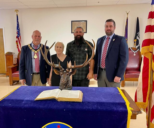 Welcome Andrew Townsend and James Holderfield to our Order! They were initiated on September 8, 2021. 
Pictured are ER Jim Bryant, Installing ER Carole Shapley, Andrew and James!