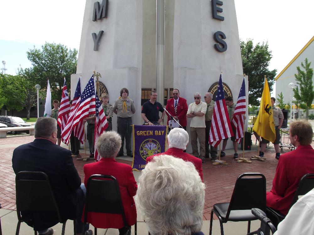 County Supervisor Thomas Lund and Bernie Erickson of Brown County Supervisor Board 
Flag Day 2014