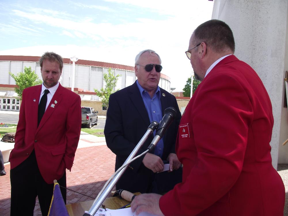 Loyal Knight Jordan Melville, State Senator David Hansen, and George Harper Exalted Ruler Green Bay Lodge 259