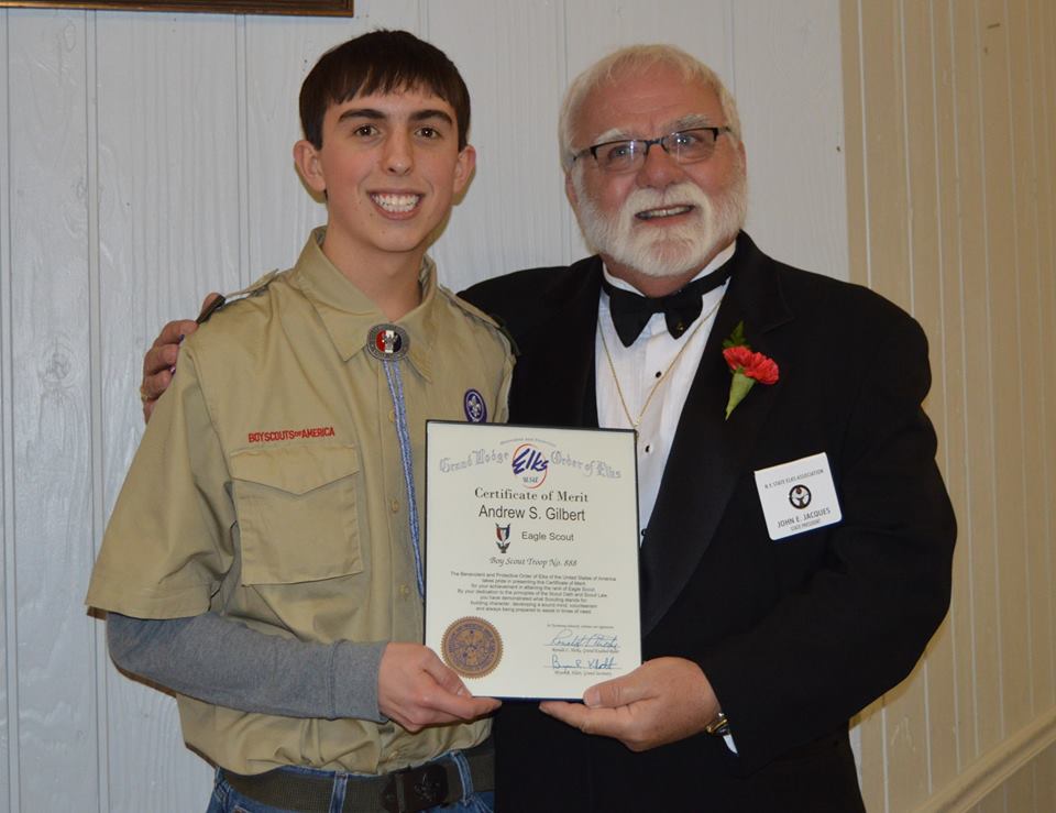 Andrew Gilbert, Eagle Scout & John Jacques', NYSEA President at 2016 Washington's Birthday Celebration