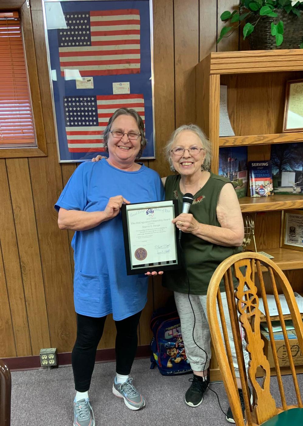 Elks Distinguished Citizenship Award went to Sharon Swope