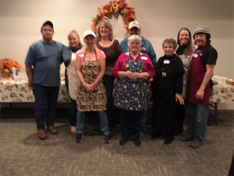Our stellar Thanksgiving Kitchen Crew: Bob, Laura, Terri, Denise, Nicky, Mike, Eve, Stephanie and Dean. What an amazing job!