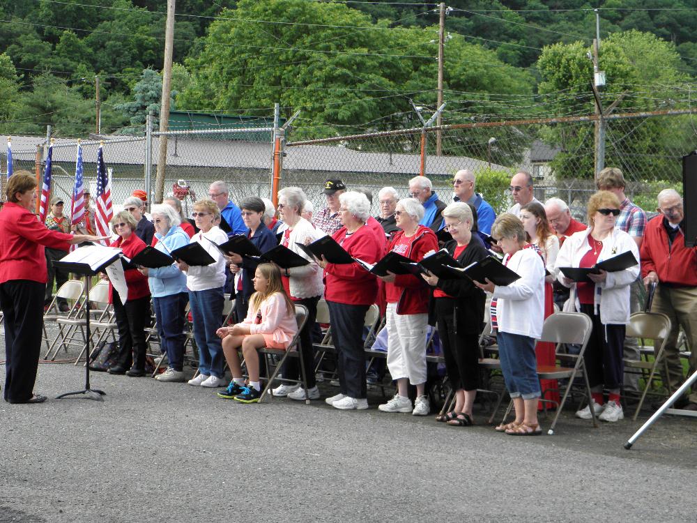 Renovo's Community Choir provided songs for each era of our Nation's Colors.