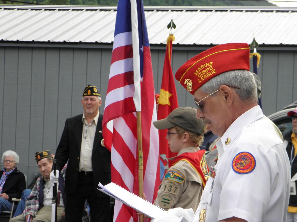 Wayne Stoltz, Lodge Trustee and Commandant of Marine Corps League Bucktail Detachment #856. Wayne coordinated this years Flag Day Ceremony.
