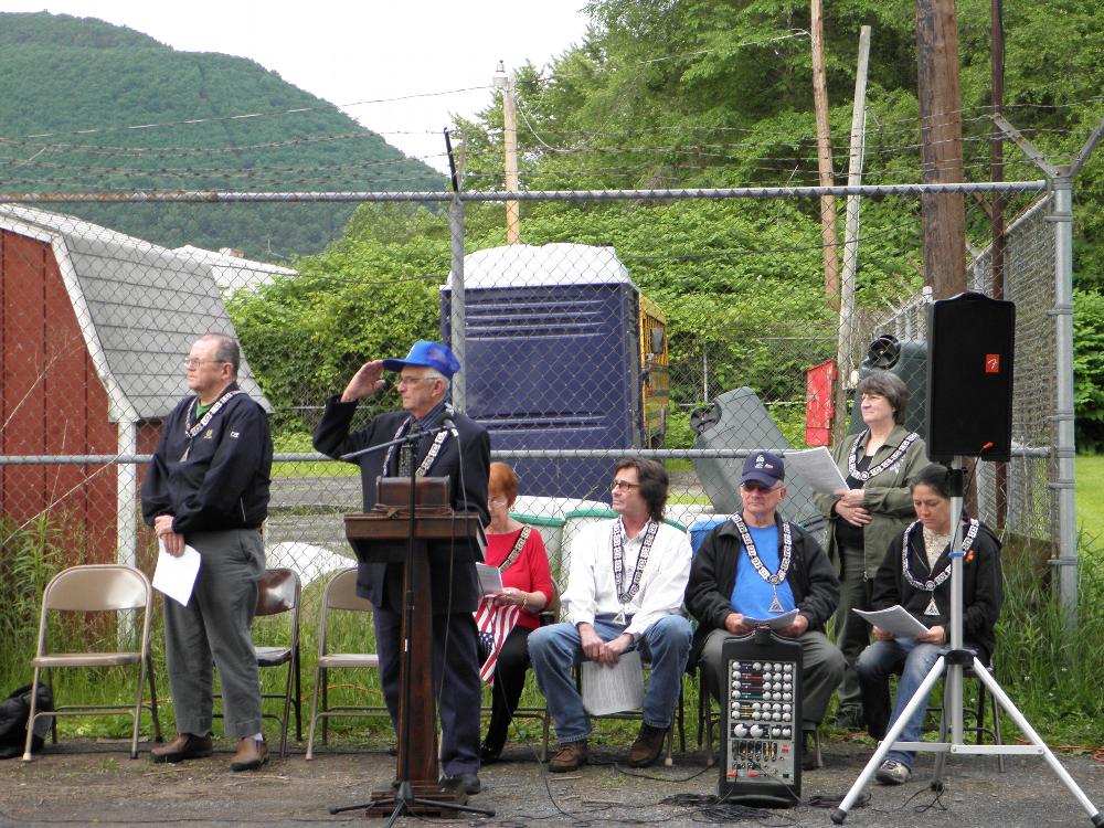 Lodge Officers (Left to Right)Trustee Kevin Dwyer; PER John Curcio; Exulted Ruler Pat Chevez; Leading Knight Don Yoxheimer; Trustee Charles Maxwell; Lecturing Knight Barb Bueno and Secretary Linda Stoltz.