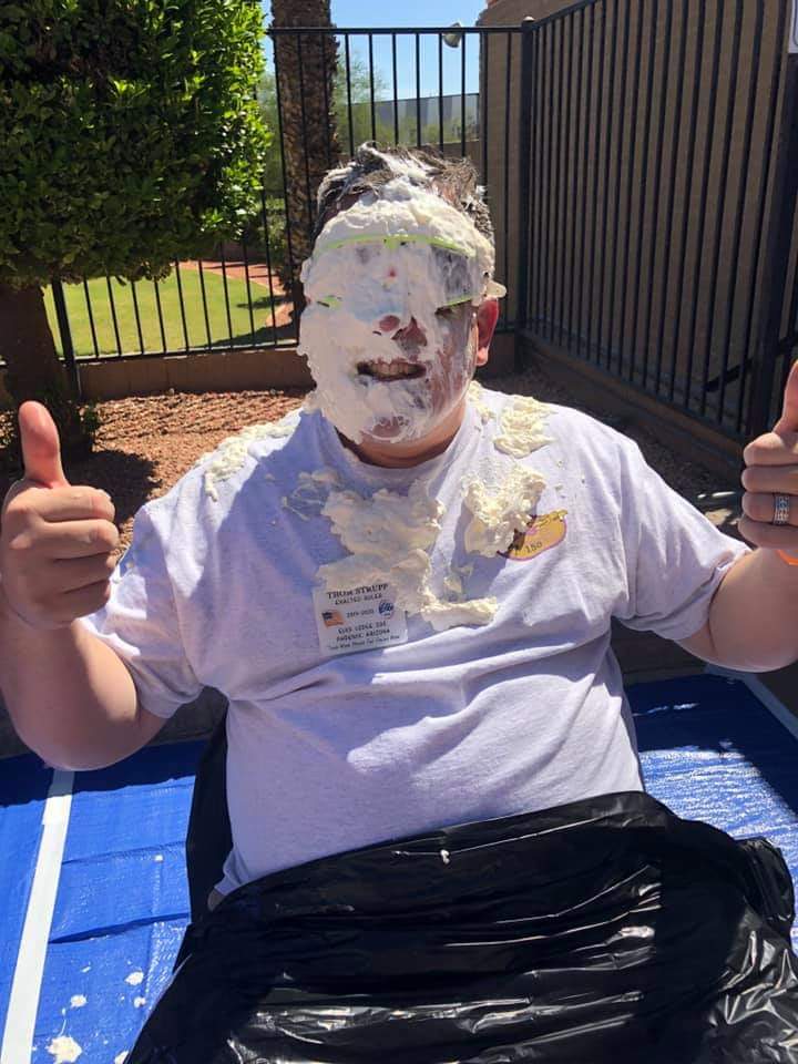 Exalted Ruler Taking a Pie to raise money for our charities